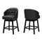 Baxton Studio Theron MidCentury Black Faux Leather Espresso Brown Finished Wood Swivel Counter Stool Set 2PC 225-2PC-12969-ZORO - alternate 7